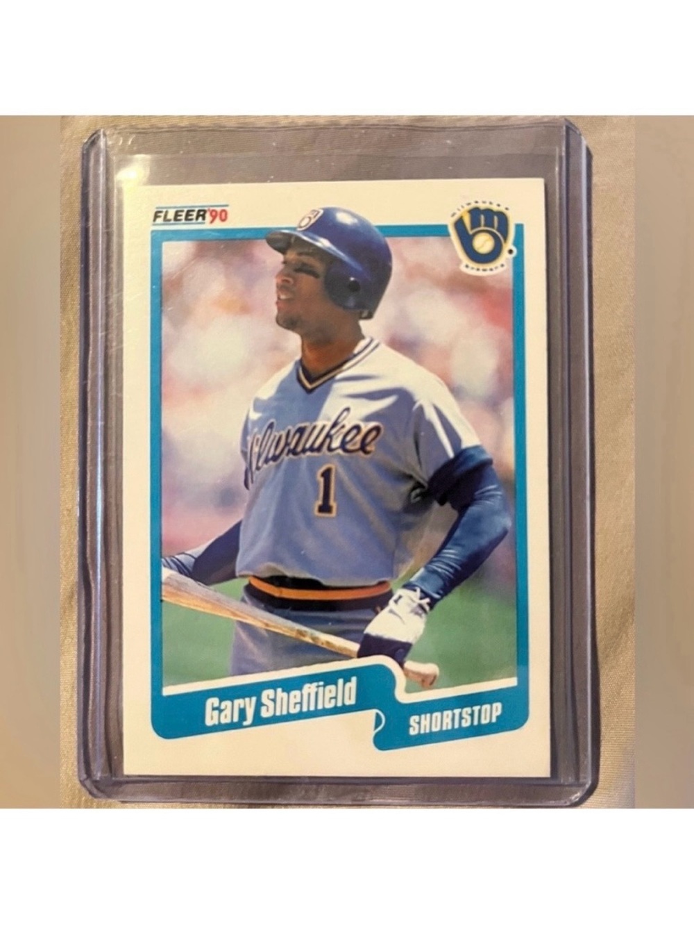 Gary Sheffield MLB Baseball Trading Card 1990 Milwaukee Brewers Fleer #336